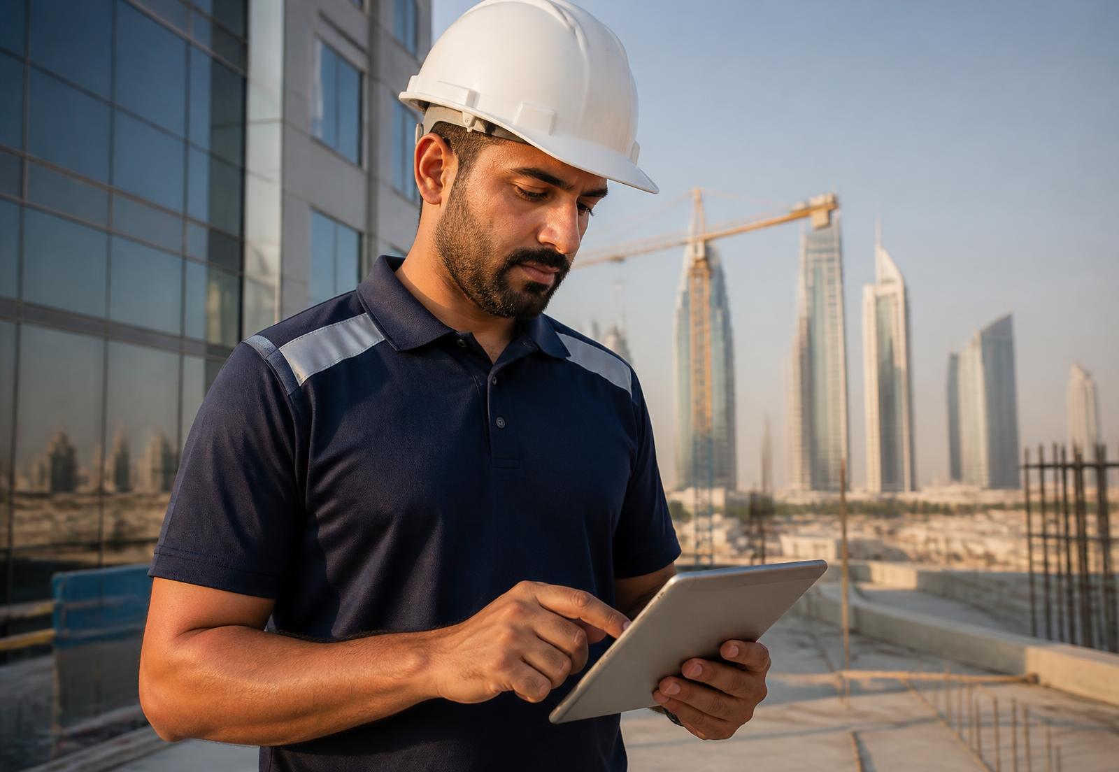Contracting and technical services team at work in the UAE